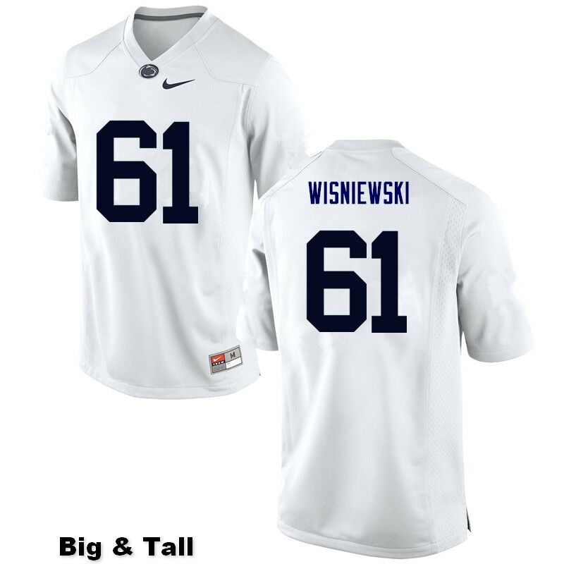 NCAA Nike Men's Penn State Nittany Lions Stefen Wisniewski #61 College Football Authentic Big & Tall White Stitched Jersey FOQ7598SB